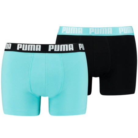 Bokserki męskie Puma Basic Boxer 2P błękitne, czarne 906823 43