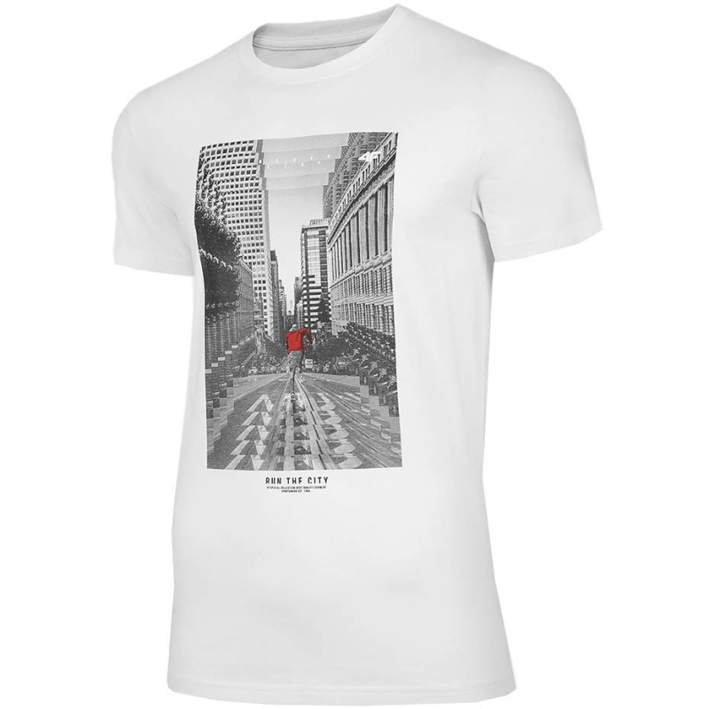 Koszulka męska 4F biała H4Z20 TSM020 10S