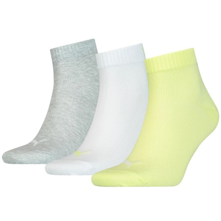 Skarpety Puma Unisex Quarter Plain 3Pack białe, szare, żółte 906978 60