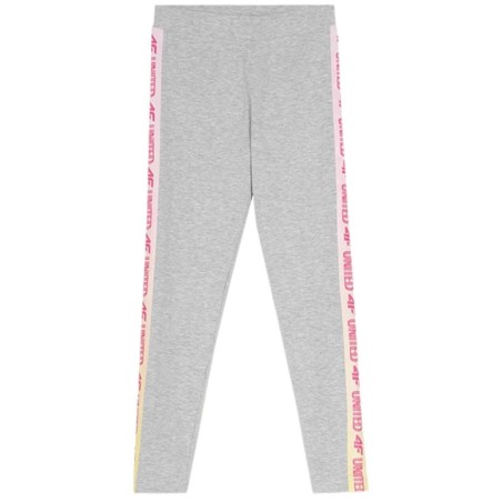 Legginsy dla dziewczynki 4F szary melanż HJZ21 JLEG003 25M