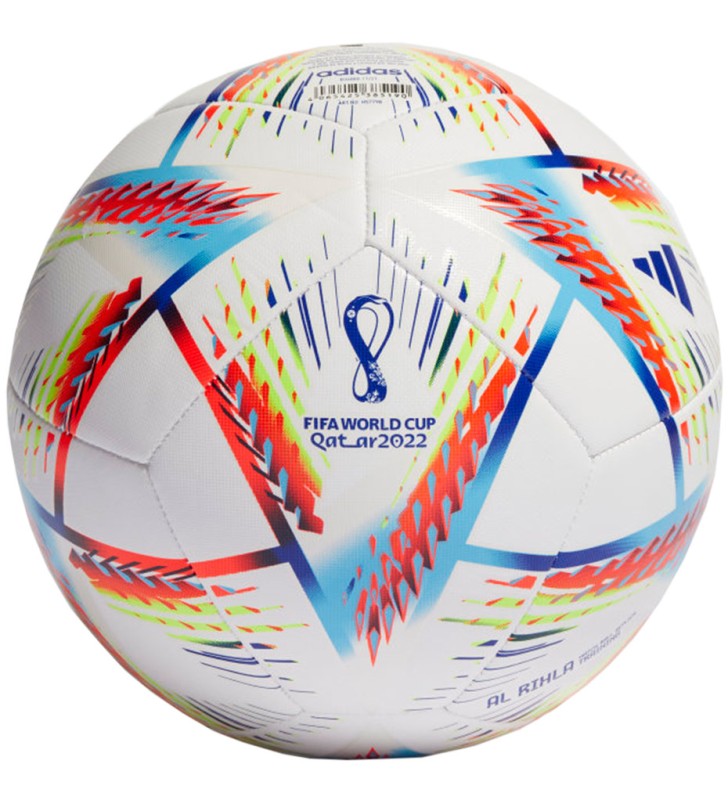 Piłka nożna adidas Al Rihla Training Ball biało-niebiesko-pomarańczowa H57798