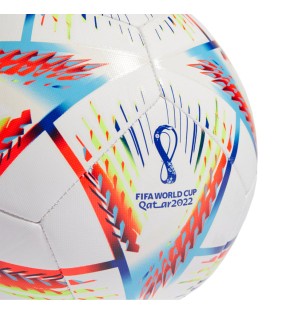 Piłka nożna adidas Al Rihla Training Ball biało-niebiesko-pomarańczowa H57798