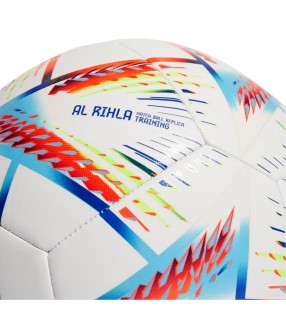 Piłka nożna adidas Al Rihla Training Ball biało-niebiesko-pomarańczowa H57798