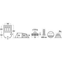 Namiot High Peak Atmos 3 szaro zielony 11535