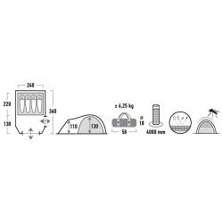 Namiot High Peak Mesos 4 grafitowo-zielony 11525