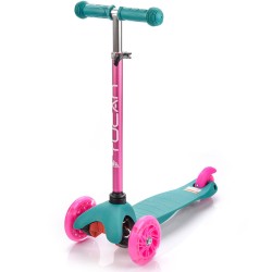 Hulajnoga trójkołowa z kółkami Led Meteor Tucan miętowo-różowa 22557