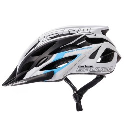 Kask rowerowy Meteor Gruver M 55-58 cm biało-czarno-niebieski 24748