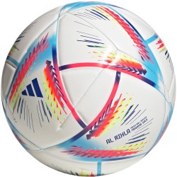 Piłka nożna adidas Al Rihla Training Sala biało-różowo-niebieska H57788