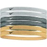 Opaski na głowę Nike Headbands 6 szt. srebrno-złoto-czarne N1002008097OS