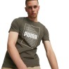 Koszulka męska Puma Wording Graphic khaki 671744 70