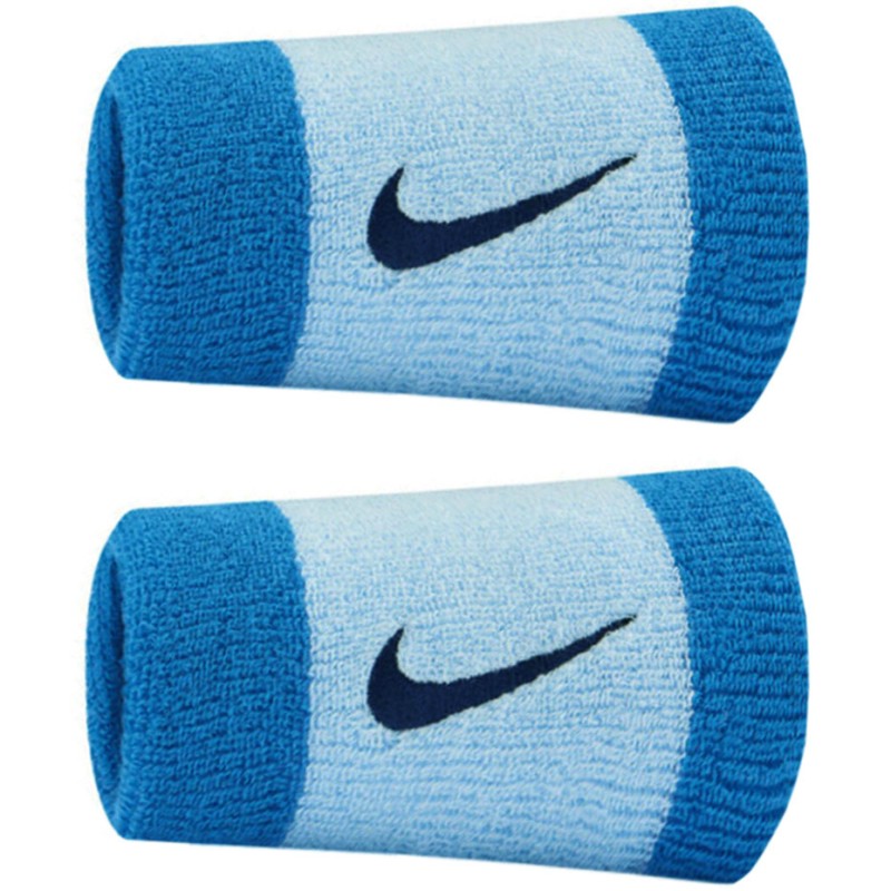 Frotki na rękę szerokie Nike Swoosh Doublewide 2szt niebieskie N0001586425OS
