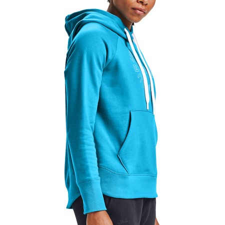 Bluza damska Under Armour Rival Fleece Metallic Hoodie niebieska 1356323 417