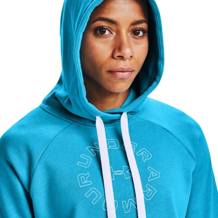 Bluza damska Under Armour Rival Fleece Metallic Hoodie niebieska 1356323 417