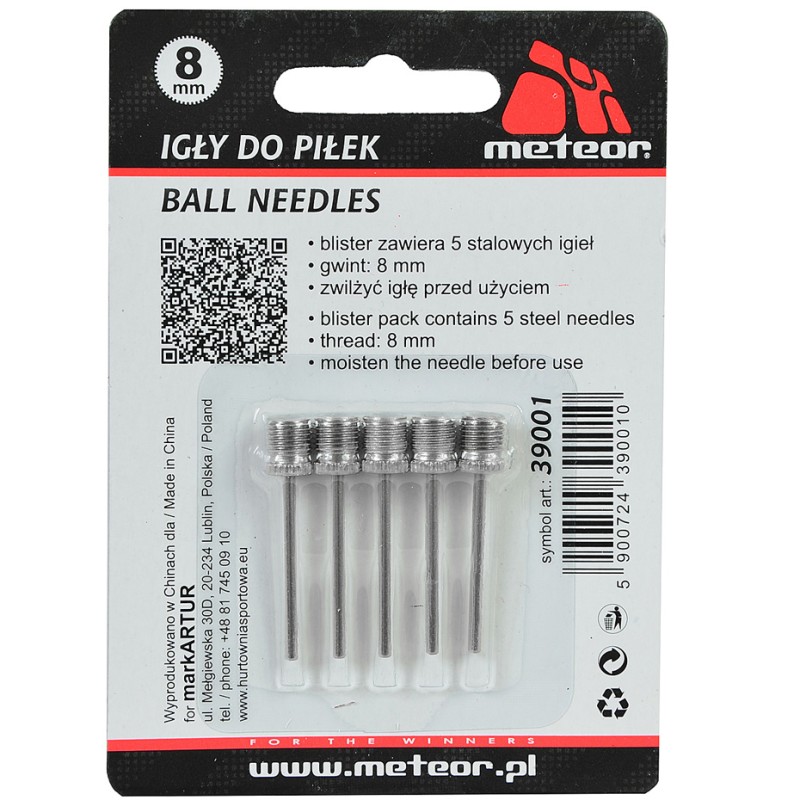 Igły do piłek Meteor 8mm 5szt 39001