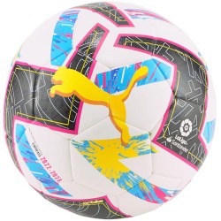 Piłka nożna Puma Orbita LaLiga 1 Hybrid biało-czarno-niebieska 83866 01