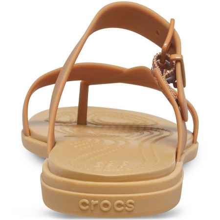Klapki damskie Crocs Tulum Toe Post karmelowe 206108 277