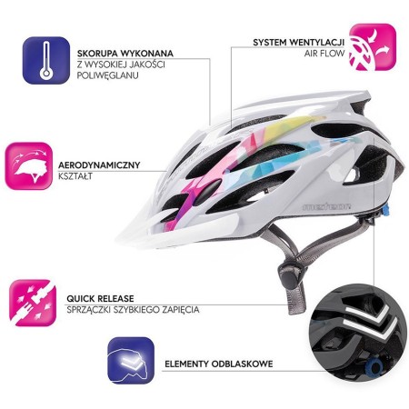 Kask rowerowy Meteor Shimmer M 55-58 cm in mold biały 24879