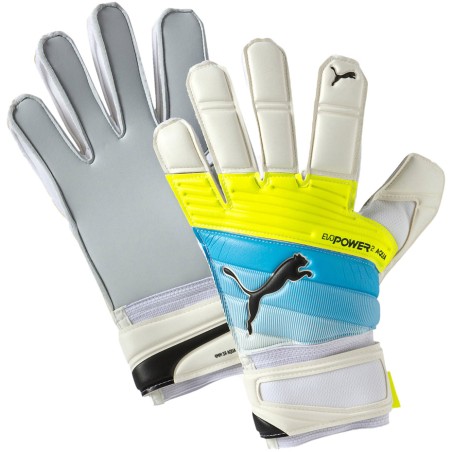Rękawice bramkarskie Puma Evo Power Grip 2.3 Aqua biało-niebiesko-żółte 041225 01